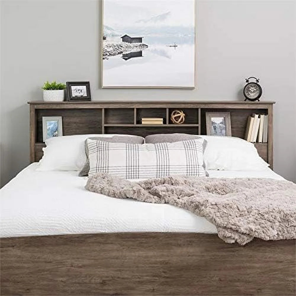 King Engineered Wood Bookcase Headboard V79455