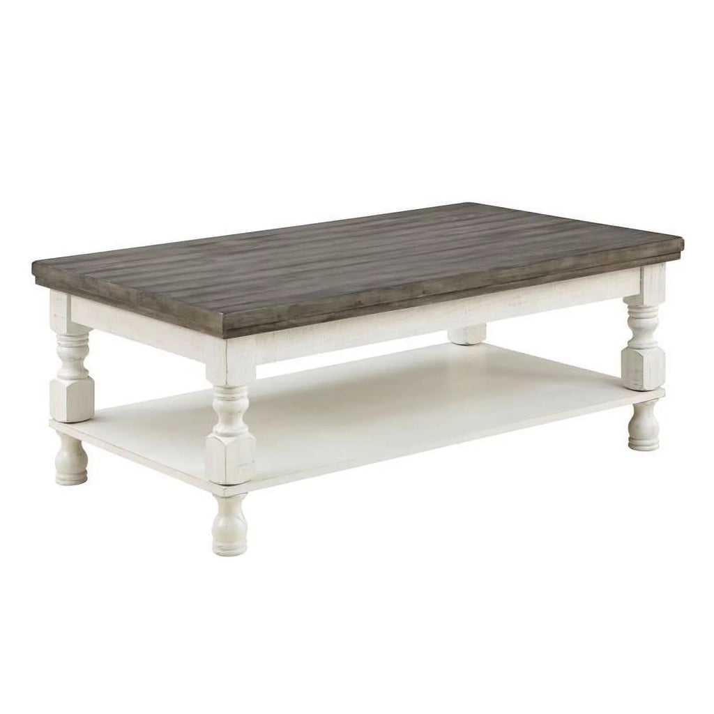 Rustic Wood 1-Shelf Coffee Table B80130