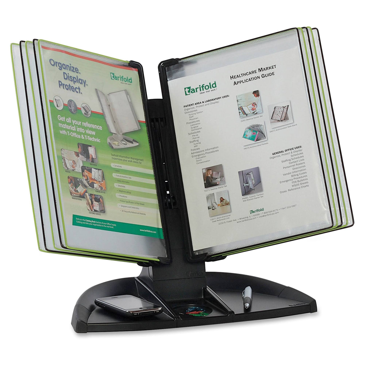 Modular Reference Display Desk Set, 10 Wire-Reinforced Pockets I447