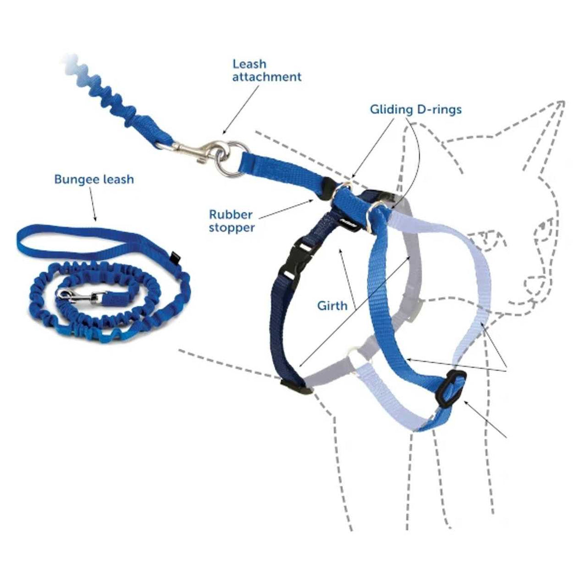 Come with Me Kitty Harness Bungee Leash K717