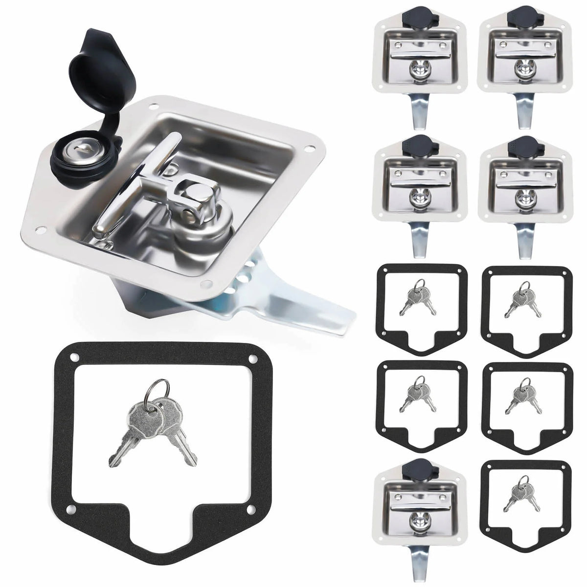 T-Handle Door Latch Lock Stainless Steel Toolbox with Keys D79688