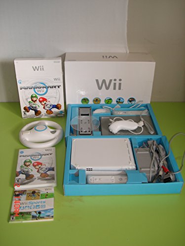 White Wii Console with Mario Kart Wii Bundle X303705