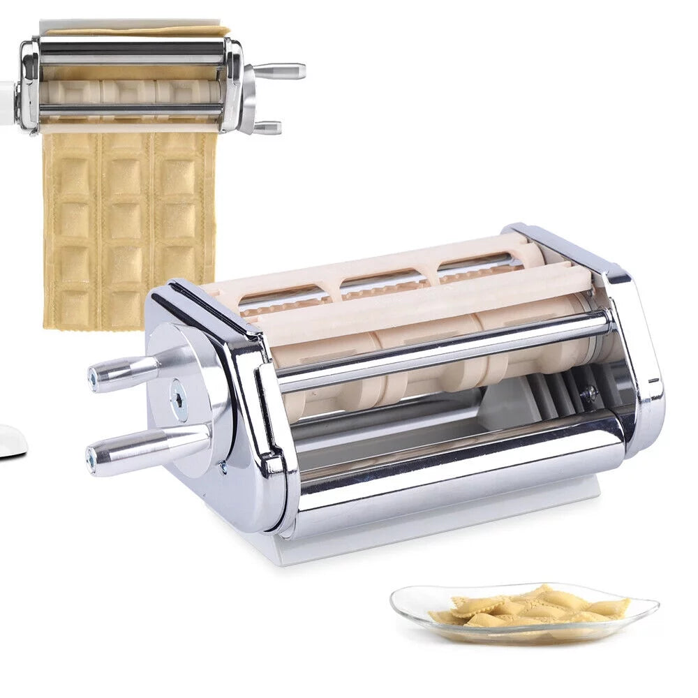 Stainless Steel Pasta Roller Cutter Ravioli Maker Attachment Kit F697