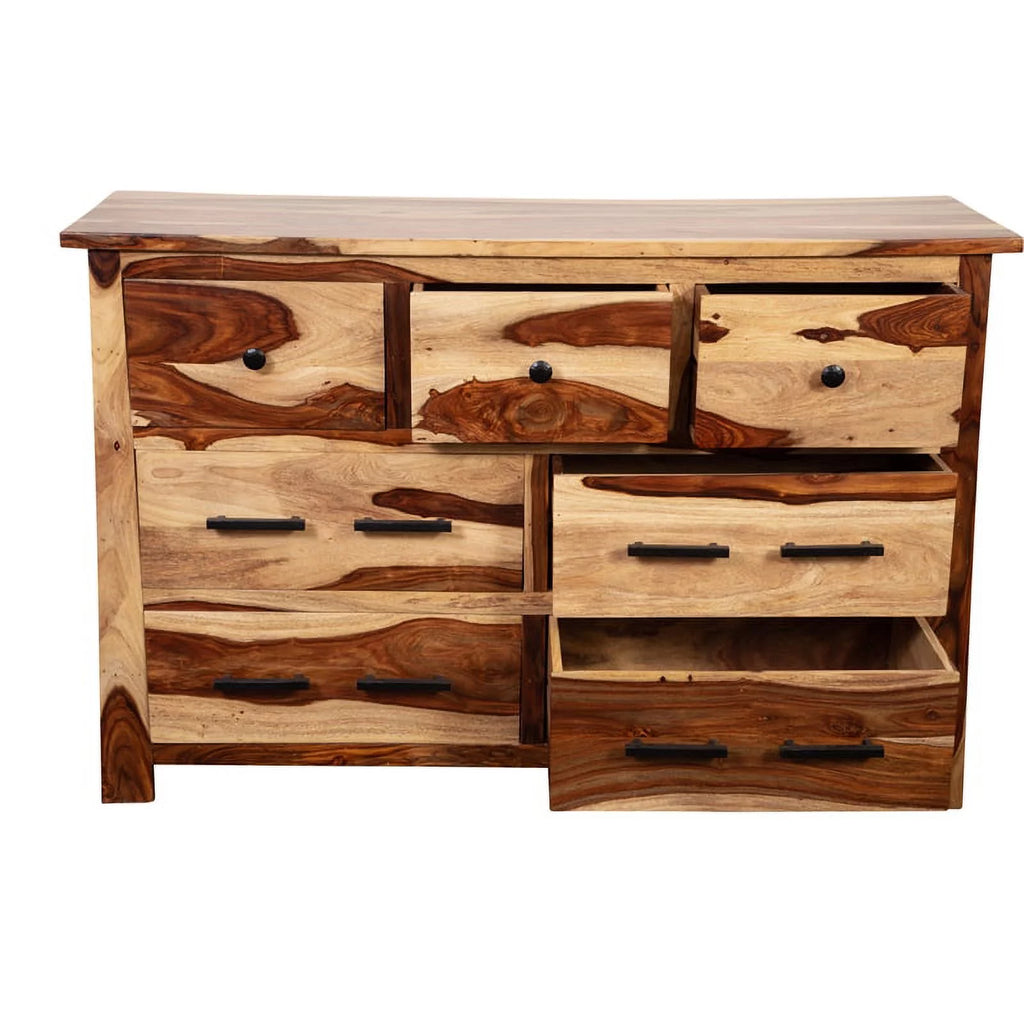 Solid Sheesham Wood 7 Drawer Dresser K2346