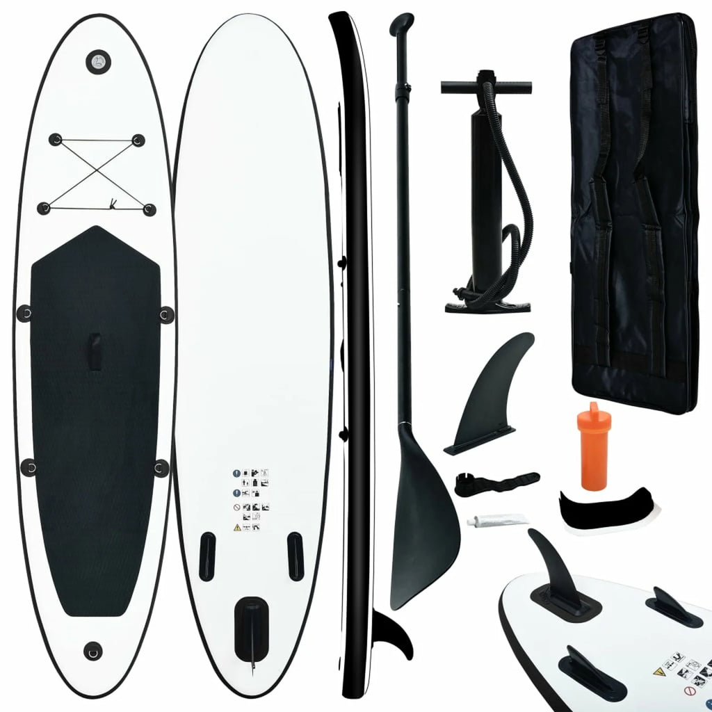Inflatable Paddleboard Set Black and White R564205