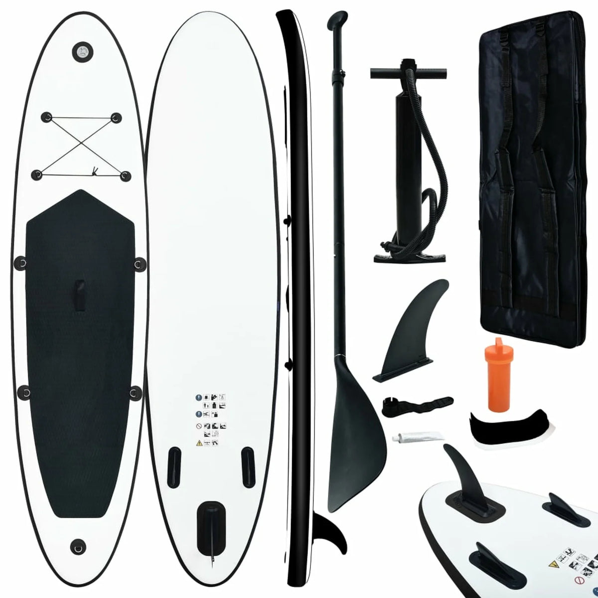 Inflatable Paddleboard Set Black and White R564205
