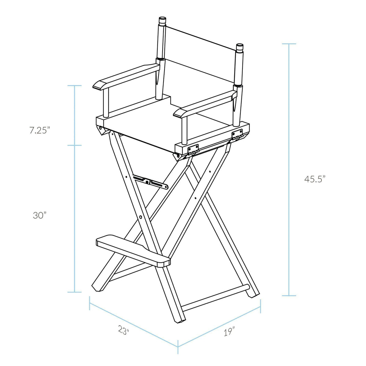 Bar-Height Director's Chair Beige Canvas B897574