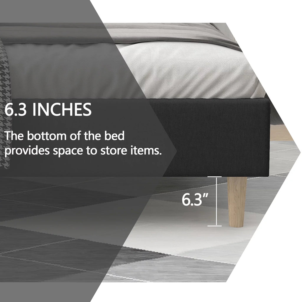 Queen Size Upholstered Platform Bed Frame K687842