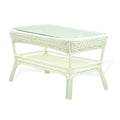 White Rectangular Rattan Coffee Table F134