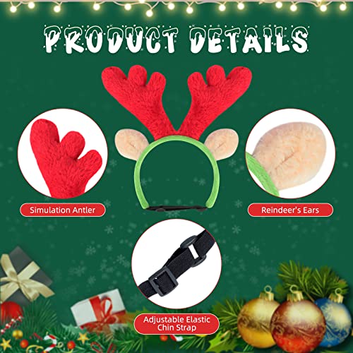 Dog Christmas Antlers Headband and Striped Scarf Set G888