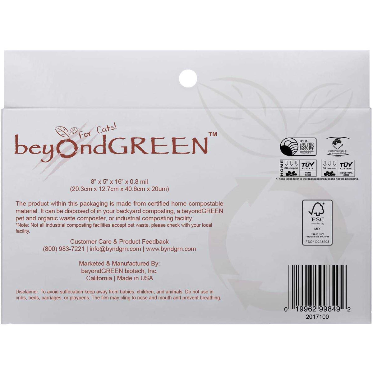 Plant-Based Cat Litter Waste Bags I3537