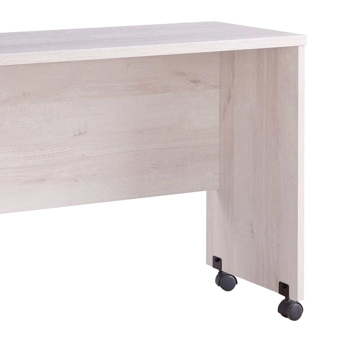 White Oak Wooden Desk Return with Casters Q529