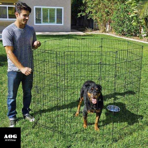 Adjustable Black Exercise Pen for Dogs E94331