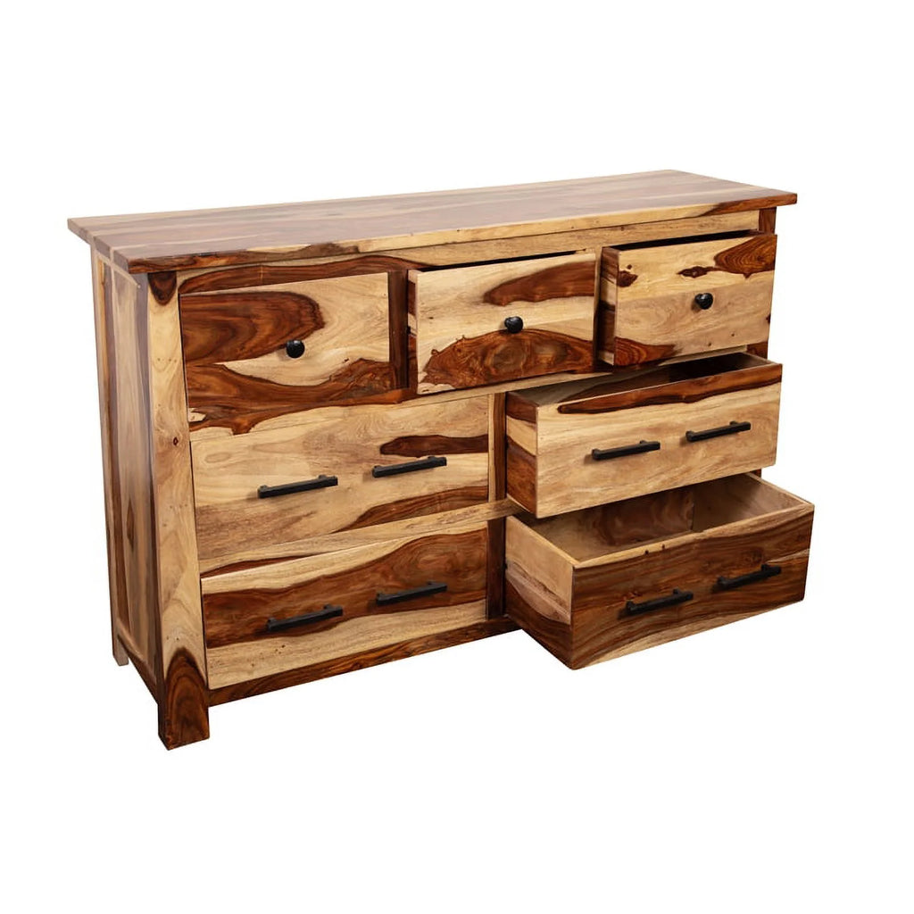 Solid Sheesham Wood 7 Drawer Dresser K2346