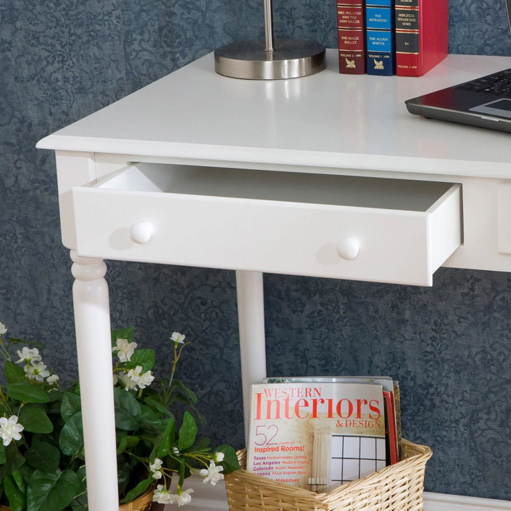 2-Drawer White Desk Q336257