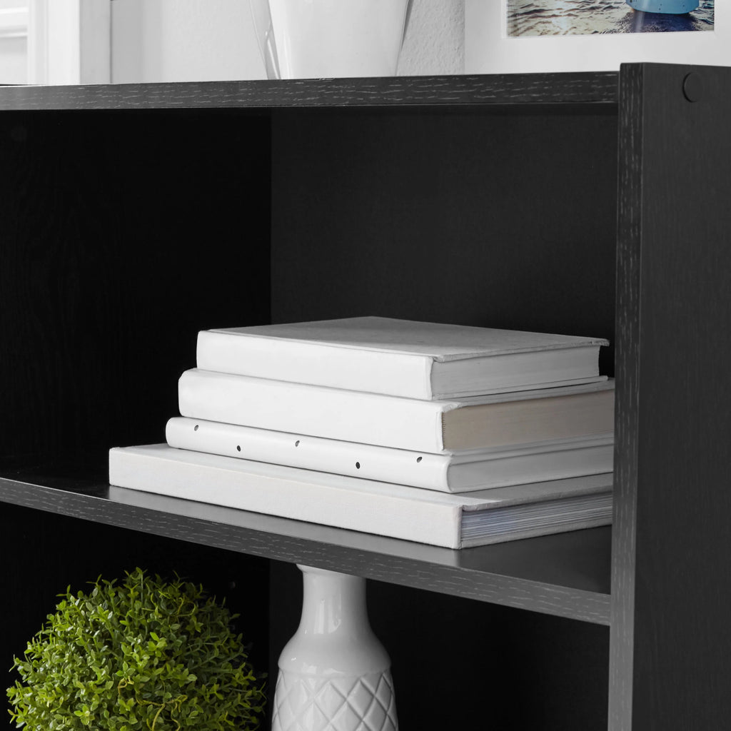 White 3-Shelf Bookcase with Adjustable Shelves D246481