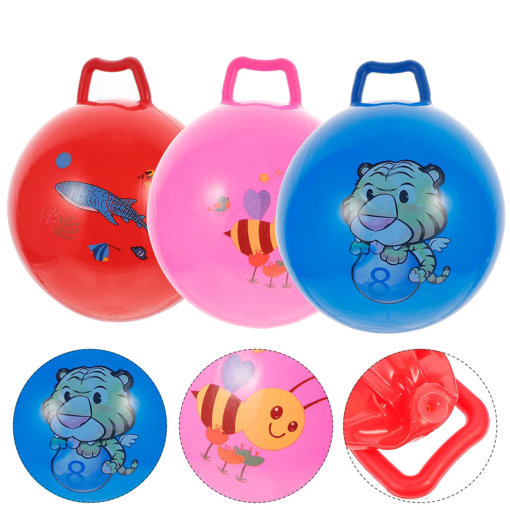 3Pcs Inflatable Hopper Balls with Handle Y870781