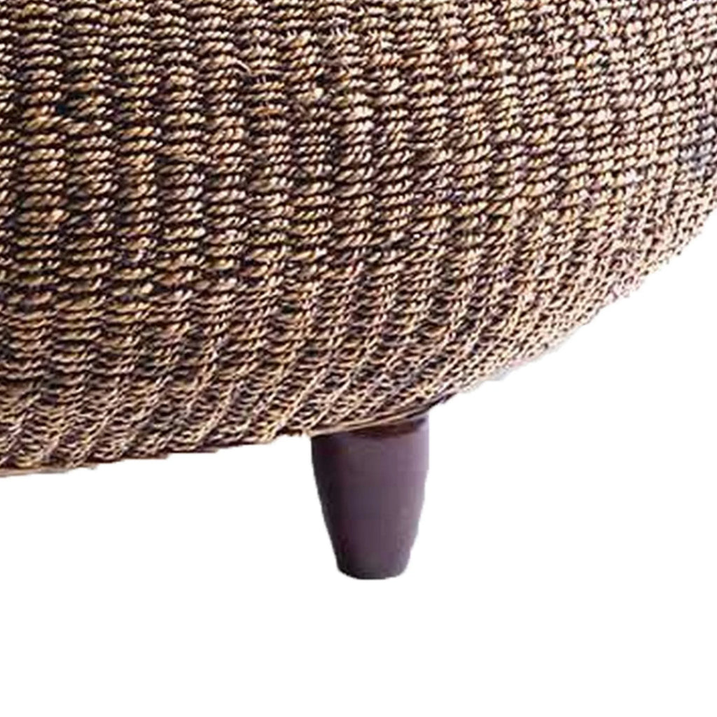 Round Table with Wicker Woven Hardwood Frame U43996