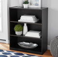 White 3-Shelf Bookcase with Adjustable Shelves D246481
