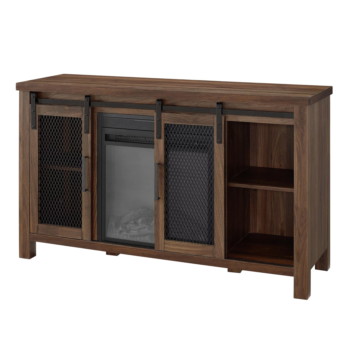 Dark Walnut Fireplace TV Stand G573