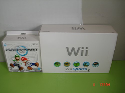 White Wii Console with Mario Kart Wii Bundle X303705
