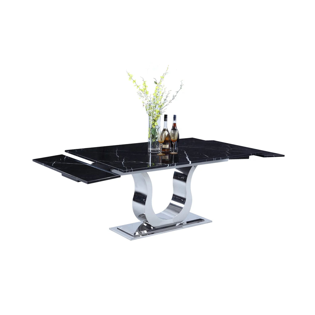 Contemporary Marble Top Extendable Dining Table Z638