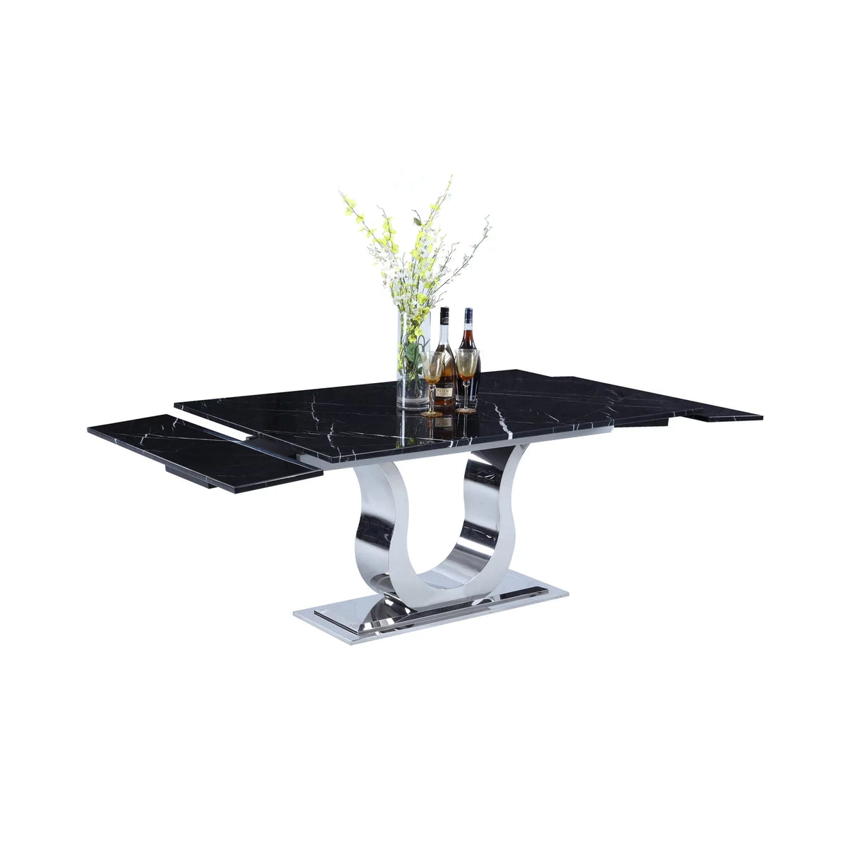 Contemporary Marble Top Extendable Dining Table Z638