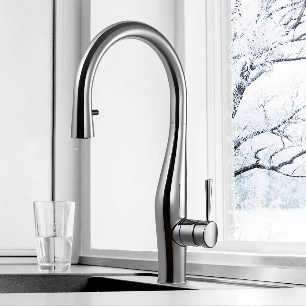 Brushed Brass Hidden Pull Down Kitchen Faucet D444613