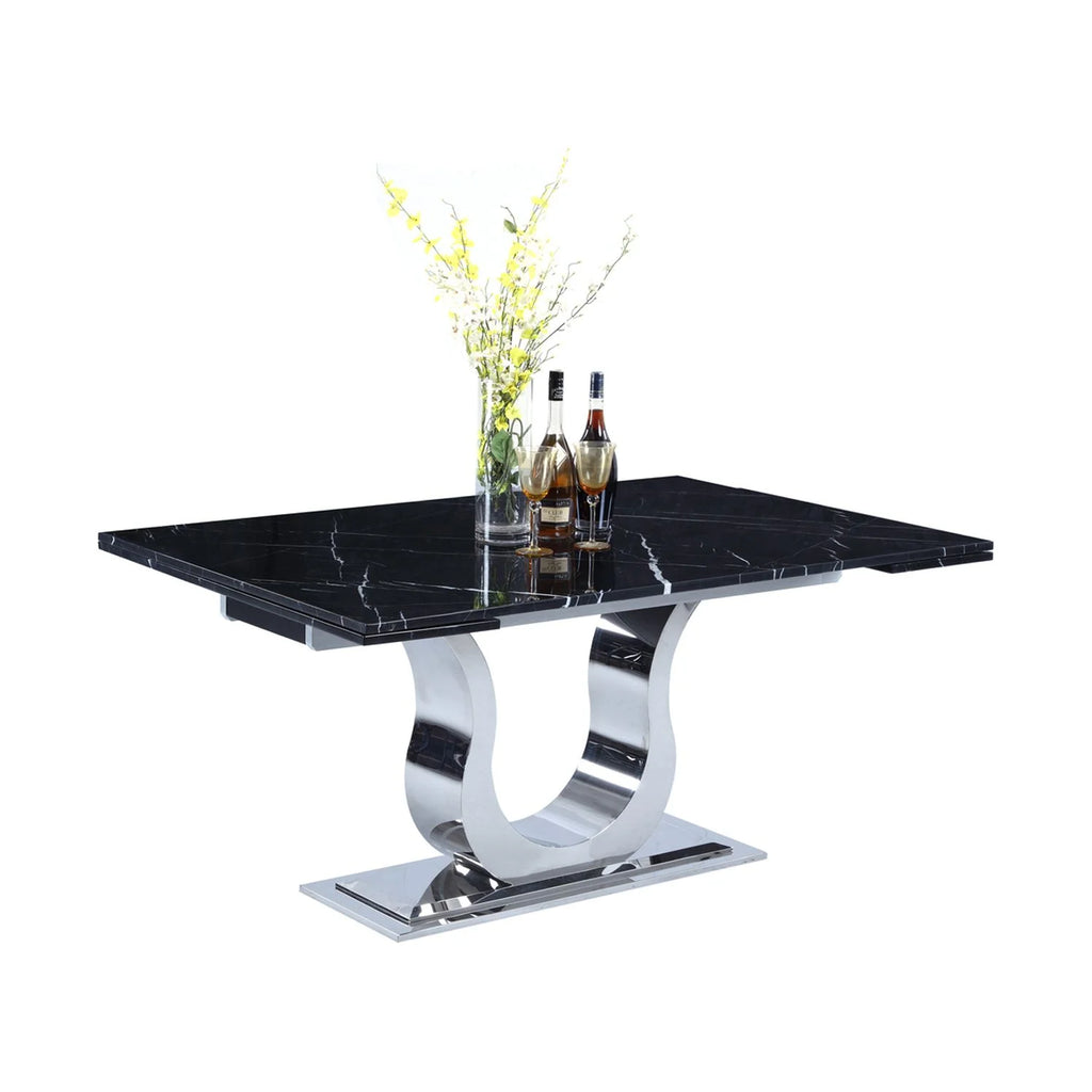 Contemporary Marble Top Extendable Dining Table Z638