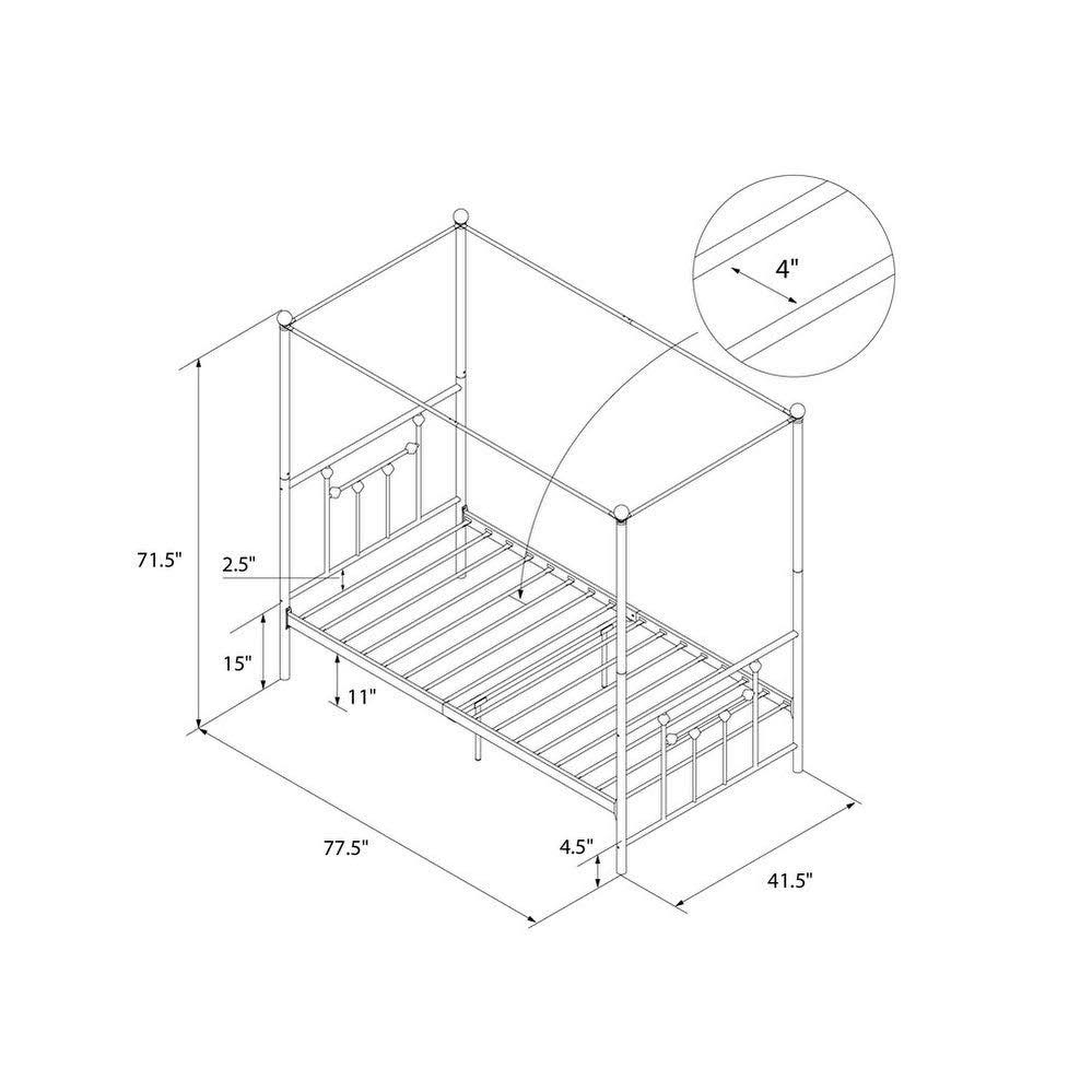 Black Full Canopy Bed M194175