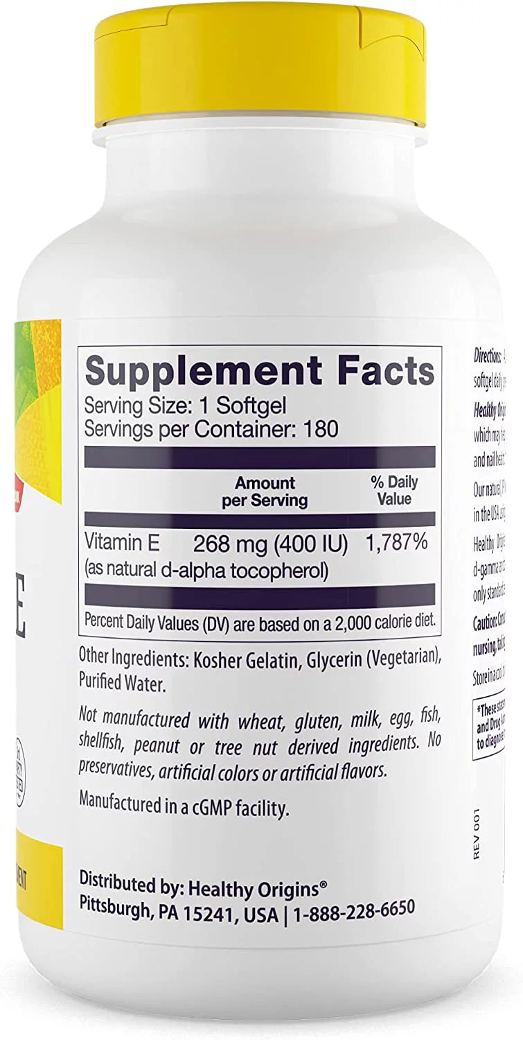 Vitamin E 400 IU 180 Softgels A4792