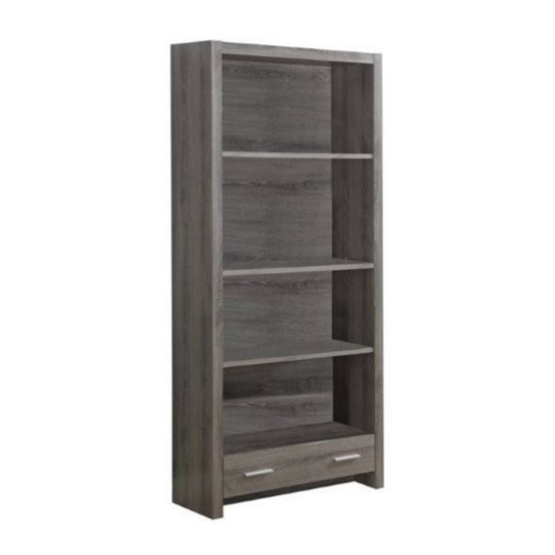 4 Shelf Bookcase with Storage Drawer in Dark Taupe E512595