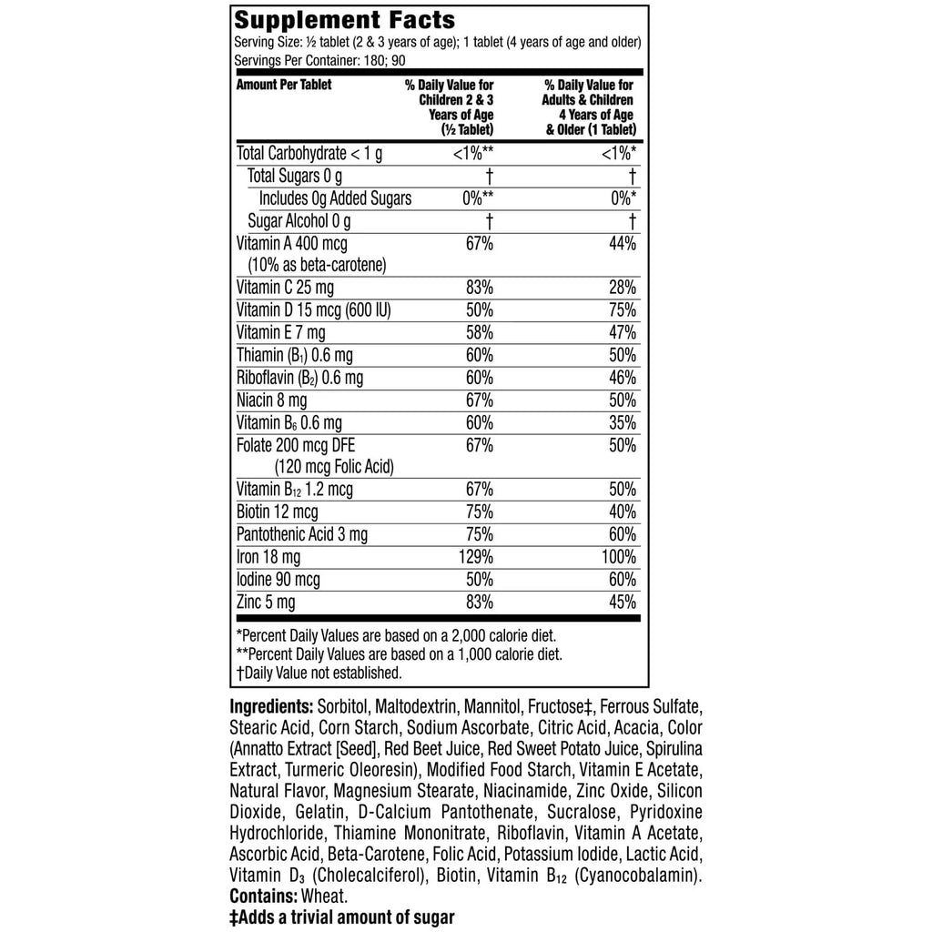 Chewable Kids Multivitamin with Iron 90 Ct Z4852