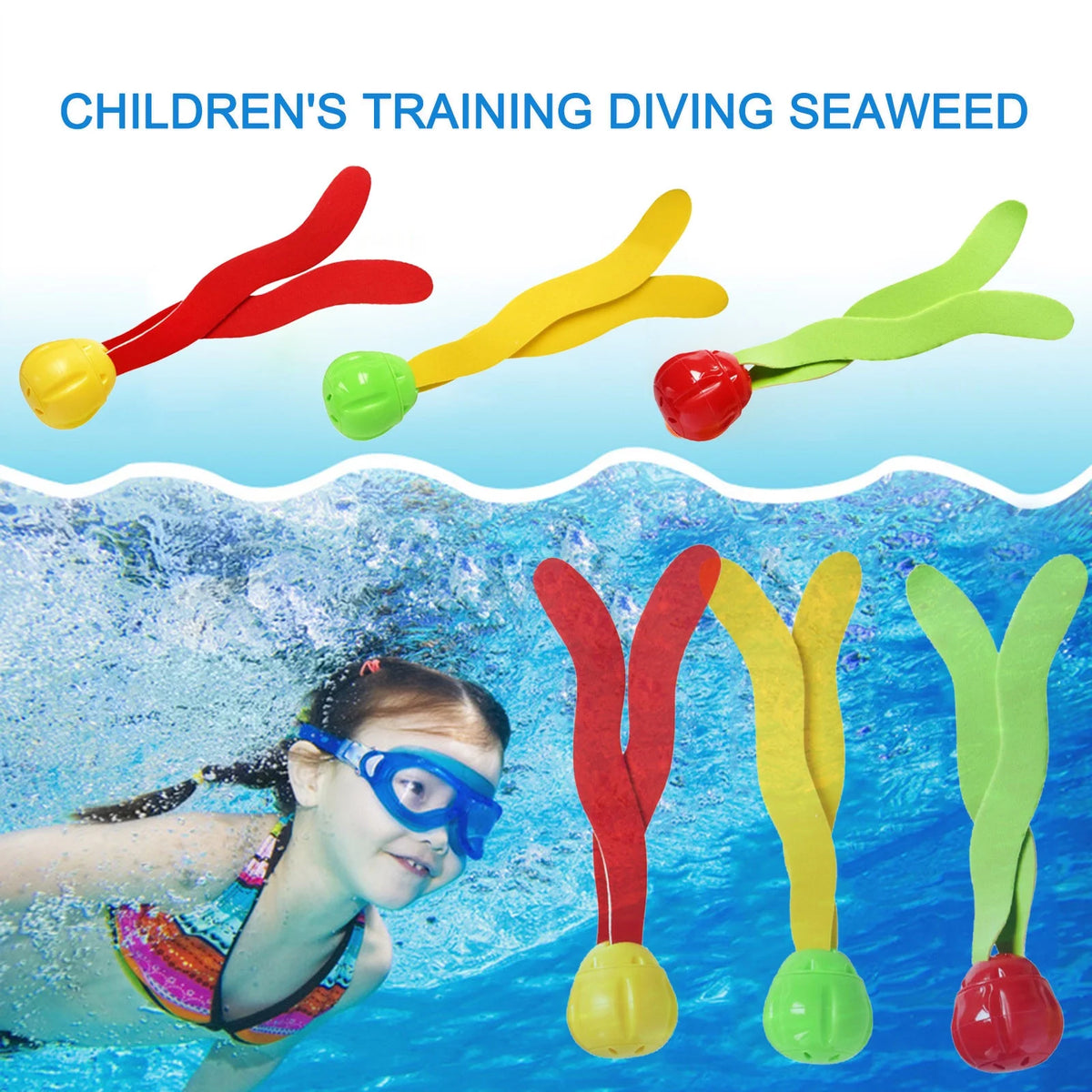 3PCS Diving Ball Streamers Swimming Pool Toys Q41734