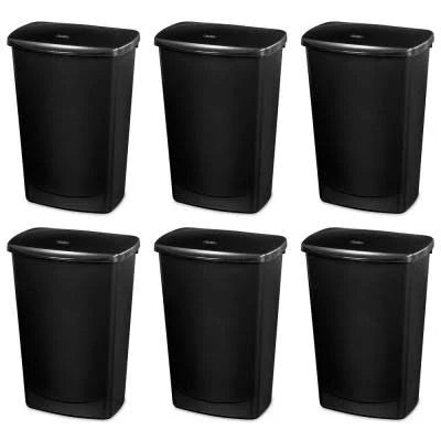 11.4 Gallon Lift-Top Covered Wastebasket Trash Can 6 Pack R514460