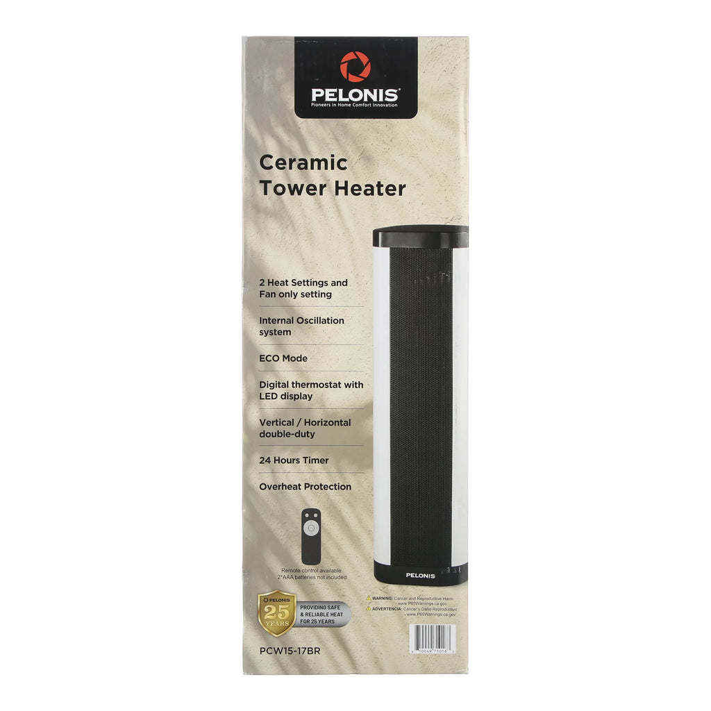 22" 1500W Ceramic Tower Electric Space Heater K500142