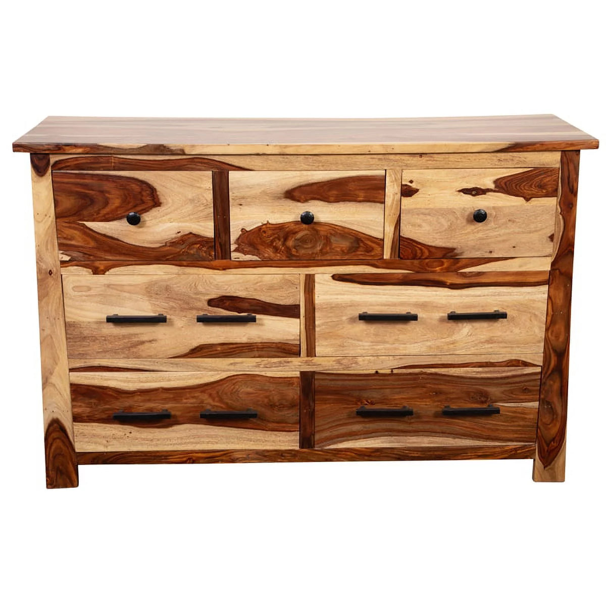 Solid Sheesham Wood 7 Drawer Dresser K2346