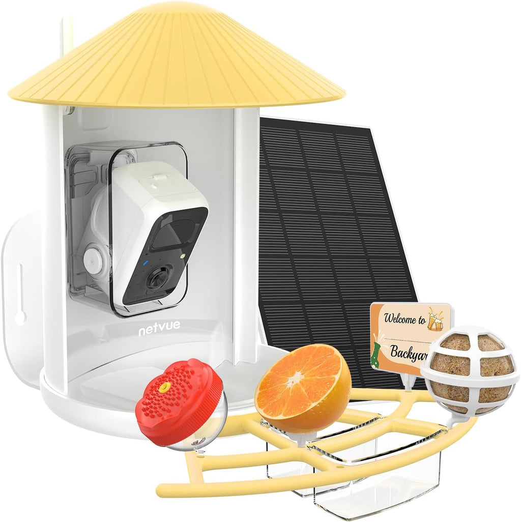Birdfy Camera with Solar Panel and Pro Perch M109
