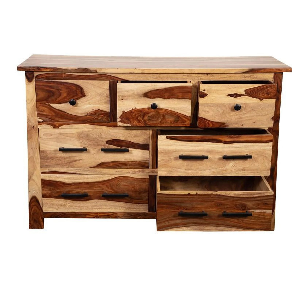 Solid Sheesham Wood 7 Drawer Dresser K2346
