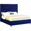 Antique Navy Velvet Full Bed L11250