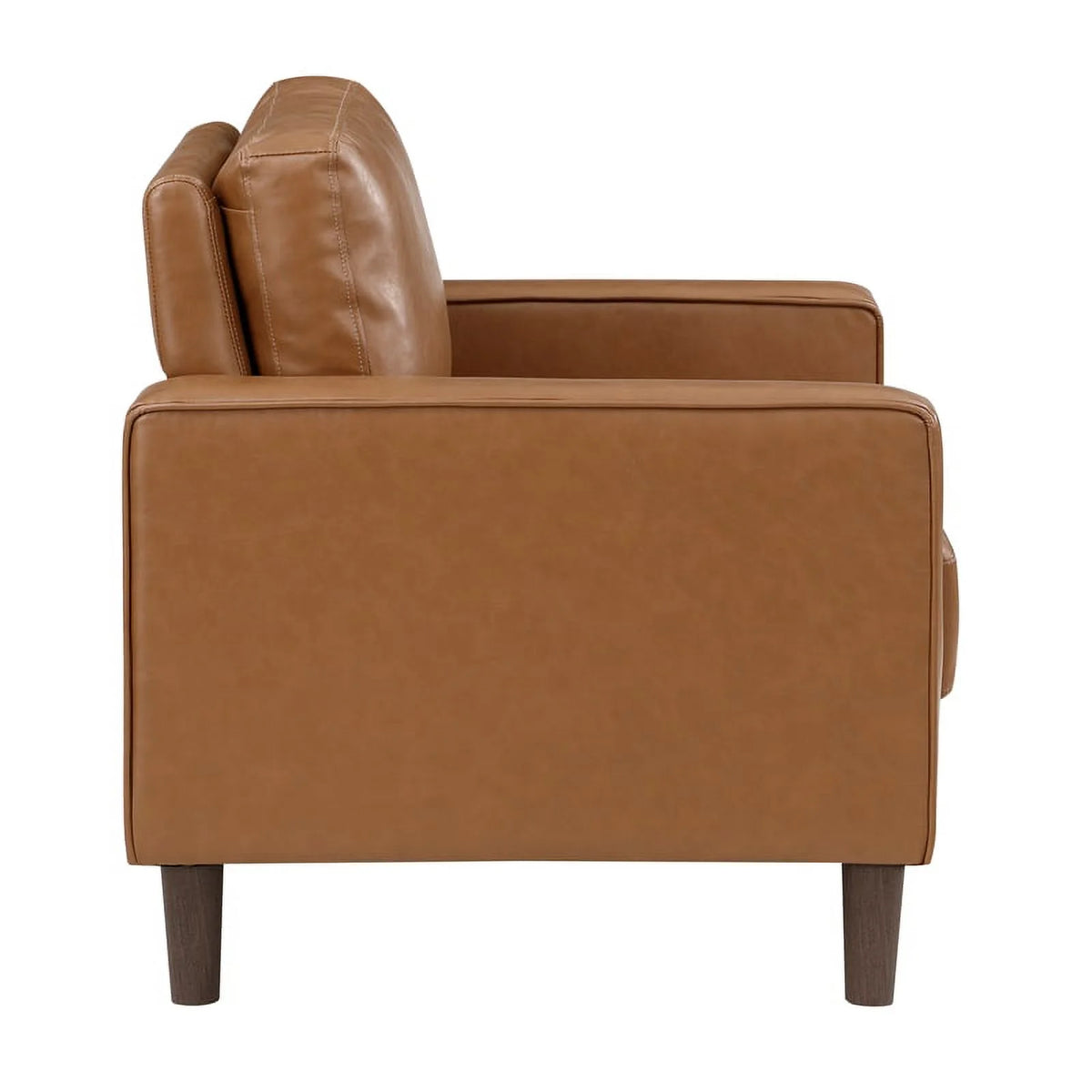 Brown Faux Leather 3 Seater Sofa W98855