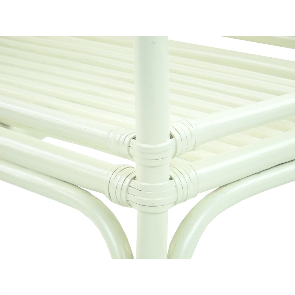 White Rectangular Rattan Coffee Table F134