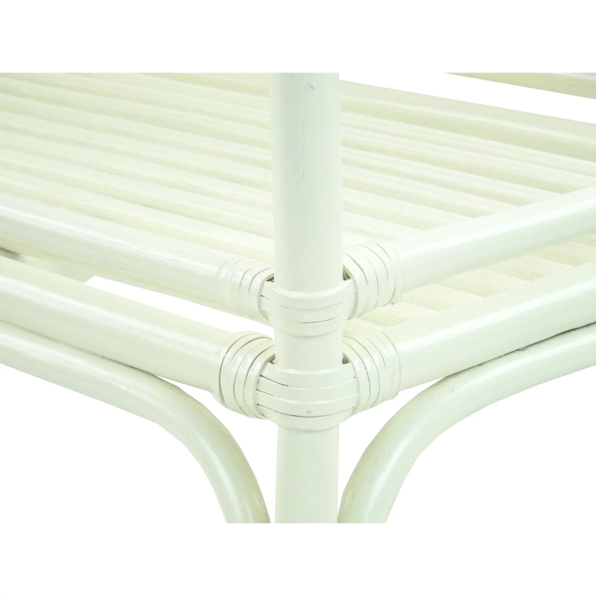 White Rectangular Rattan Coffee Table F134