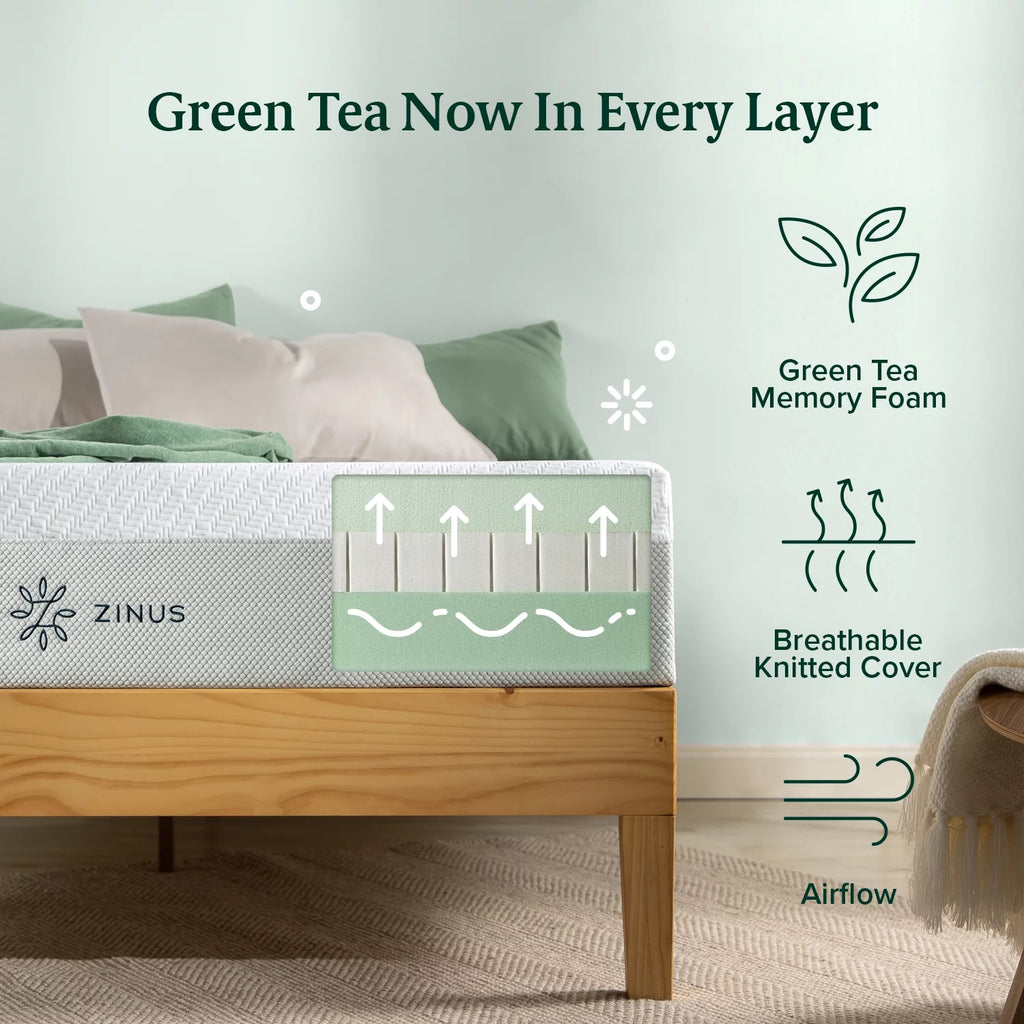 14 Green Tea Memory Foam Mattress, Queen G6671