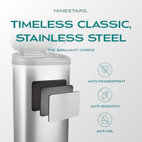 Stainless Steel Motion Sensor Trash Can 50liters Silver C902008