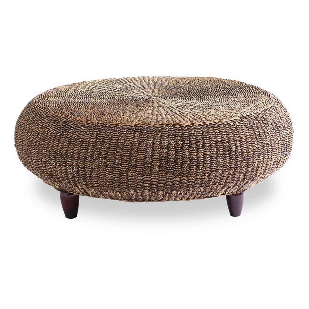 Round Table with Wicker Woven Hardwood Frame U43996