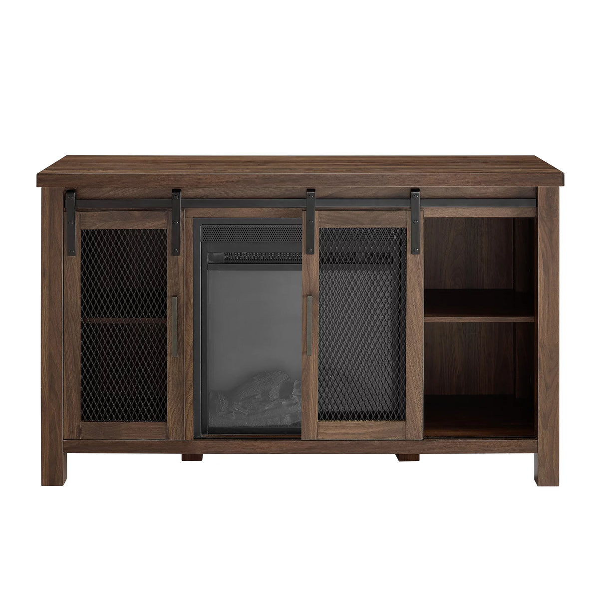 Dark Walnut Fireplace TV Stand G573