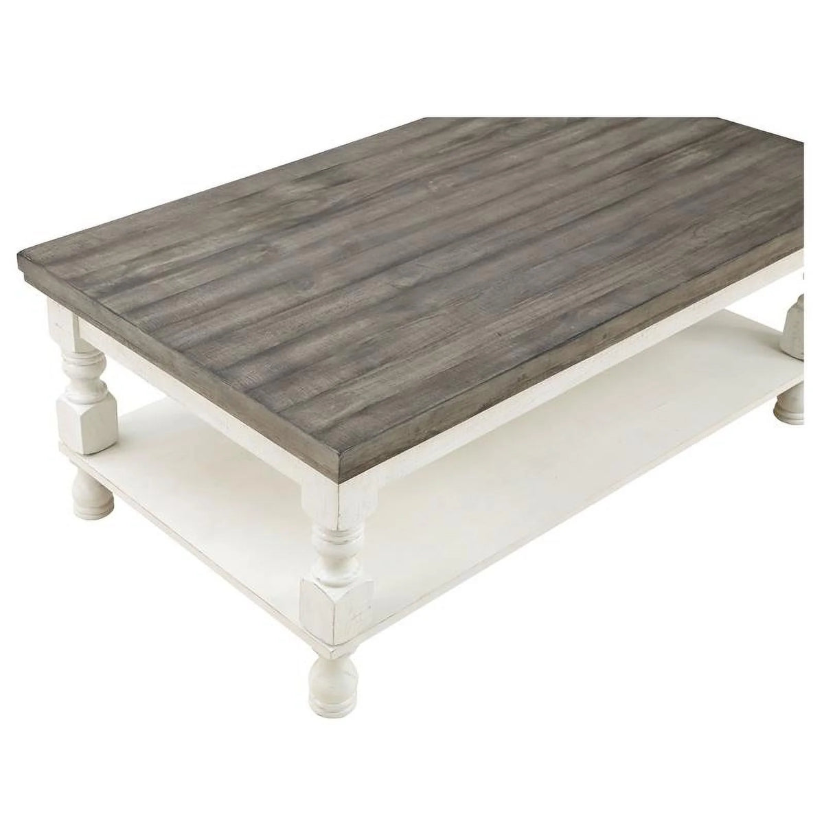 Rustic Wood 1-Shelf Coffee Table B80130