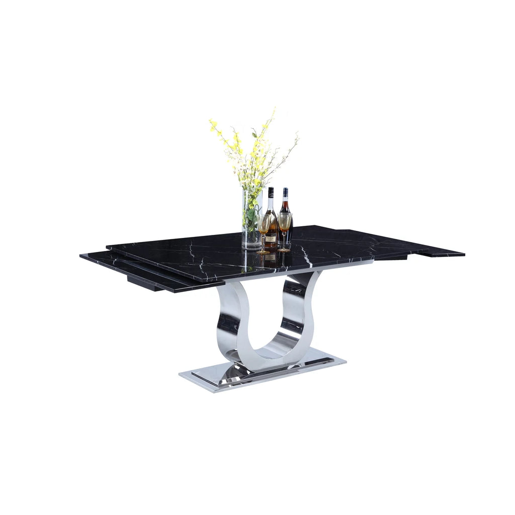 Contemporary Marble Top Extendable Dining Table Z638