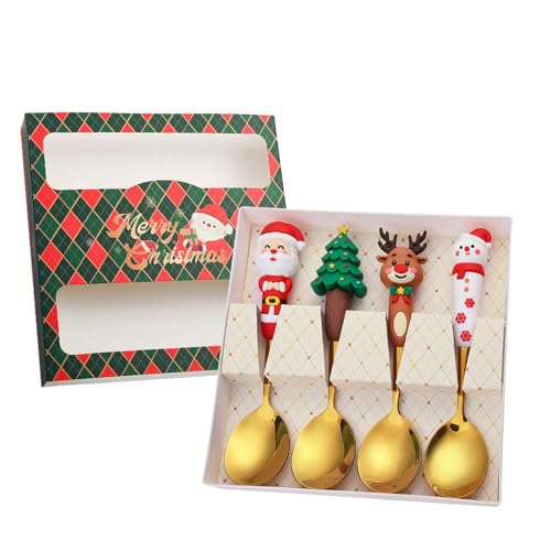 4Pcs Christmas Coffee Spoon Set W11329